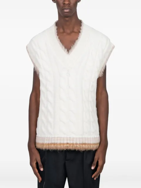 Lacoste wool cable-knit sweater White AH3730