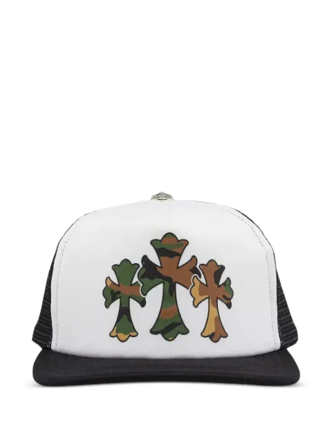 Chrome Hearts triple cross trucker hat White CHRM0167