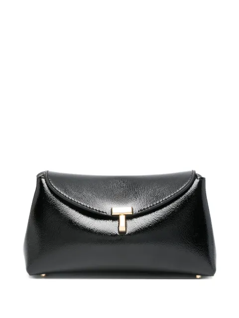 TOTEME mini T-lock naplack clutch black Black 254WAL0085LE0164001