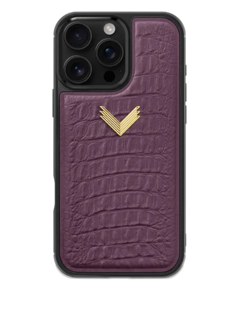 VELANTE alligator-texture iPhone 16 Pro Max phone case Purple 01PARAI16PMGROYALPURPLE