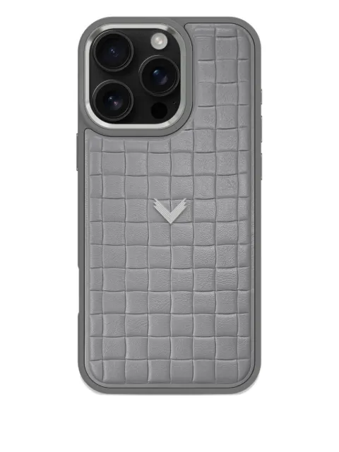 VELANTE leather iPhone 16 Pro Max phone case Grey 01PQRCAI16PMSGREYGREY
