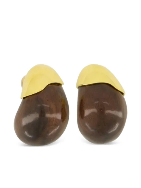 Lizzie Fortunato wood earrings Brown FW25E004
