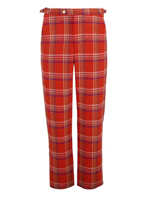 BODE plaid-pattern gable trousers Red MRF25BT056