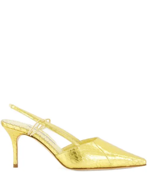 Manolo Blahnik 70mm Touki slingback pumps Gold 3253092