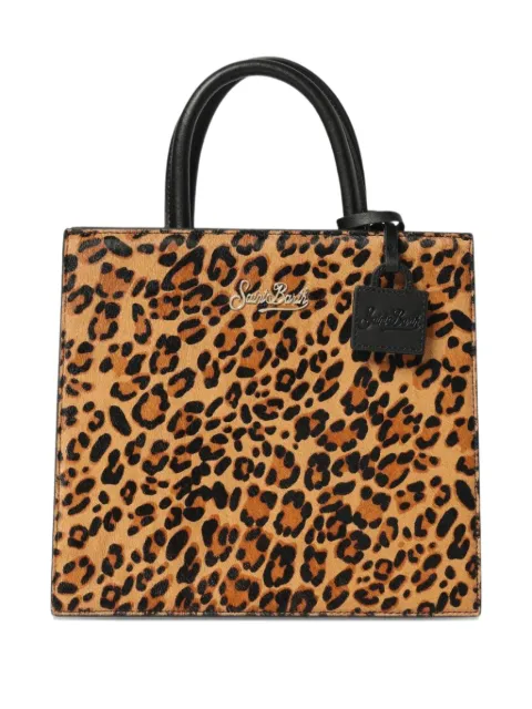MC2 Saint Barth midi leopard print top handle tote bag Brown SHBM0001