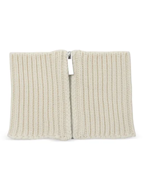 SA SU PHI ribbed zip-fastening scarf Neutrals W25950MWS0101