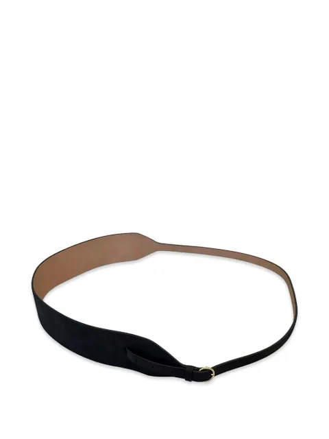 Alaïa asymmetric leather belt Black AA1C331MCA214