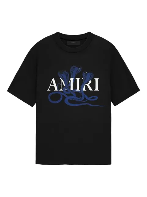 AMIRI Glitte Snake logo-print T-shirt Black AMJYTE112086
