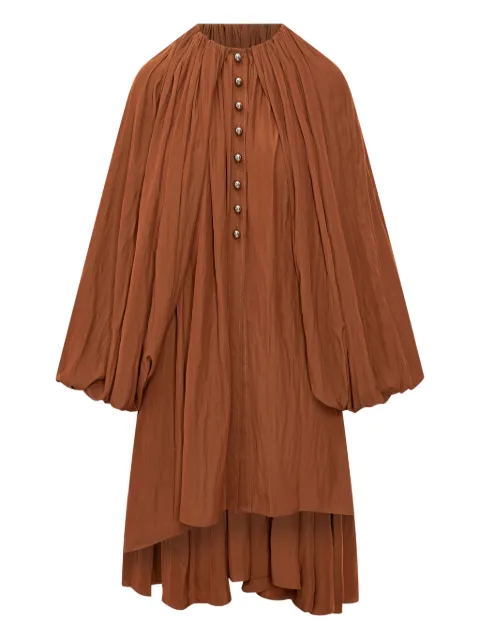 Lanvin cotton pleated dress Brown RWTO00014778H25