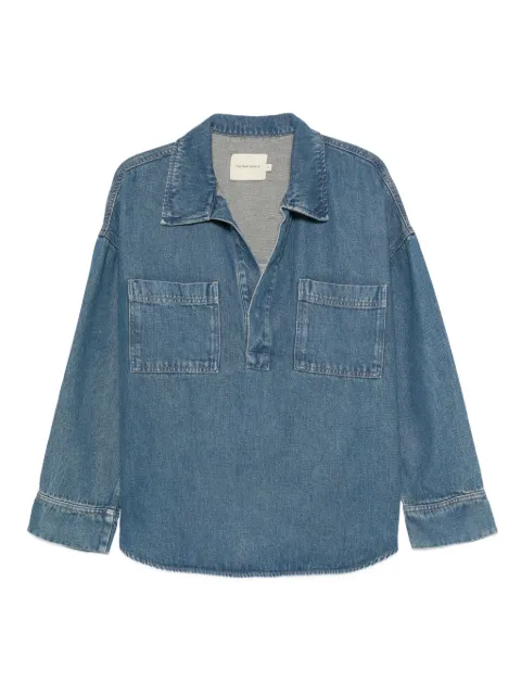 THE NEW SOCIETY double-pocket denim shirt Blue AW25WSH11C7