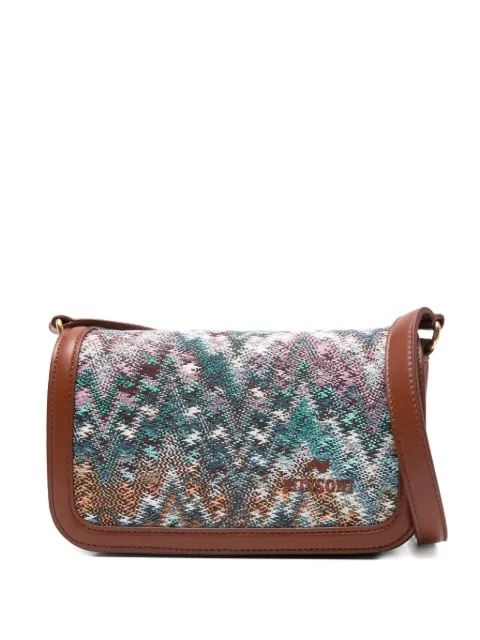 Missoni patterned leather cross body bag Brown MI10076F100