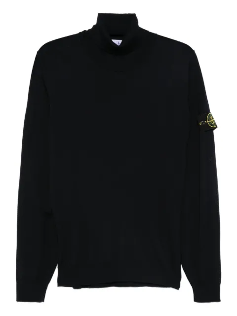 Stone Island turtleneck logo-patch sweater Blue L2S155100025S00C4