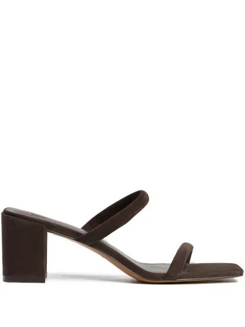 12 STOREEZ 65mm double-straps heeled sandals Brown 130463