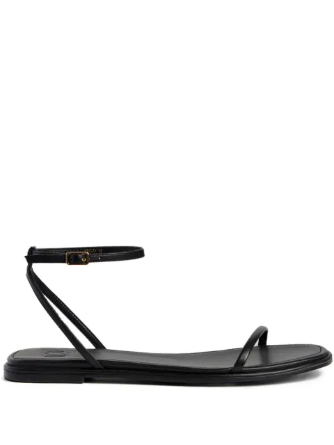 12 STOREEZ ankle-strap leather sandals Black 131123