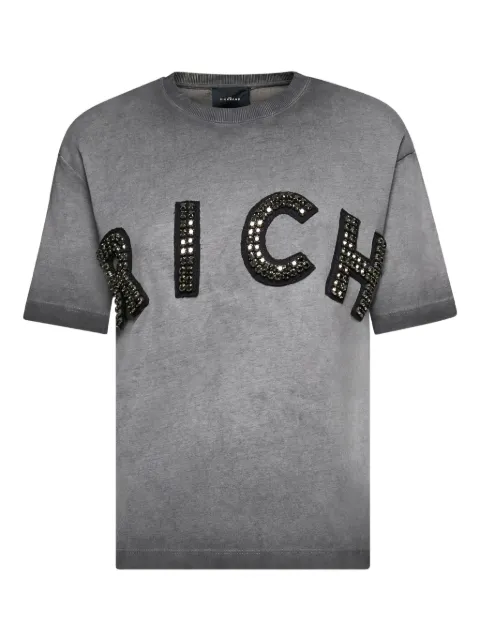John Richmond embellished logo T-shirt Grey RWA25289TS