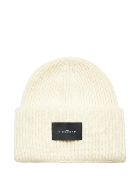 John Richmond ribbed-knit beanie hat Neutrals RMA25073HA