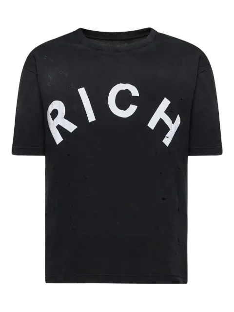 John Richmond distressed cotton T-shirt Black RWA25288TS