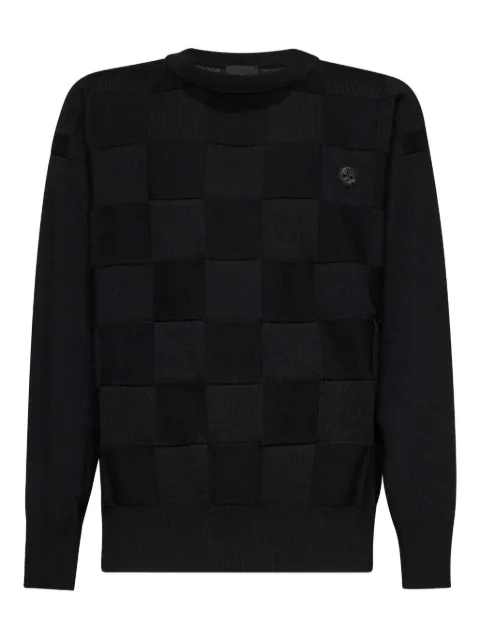 John Richmond square-panel merino-wool jumper Black RMA25210MA
