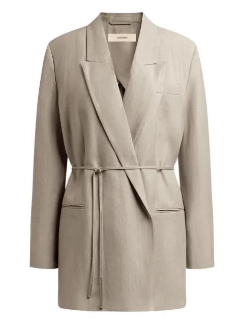 12 STOREEZ belted cotton blazer Grey 131475