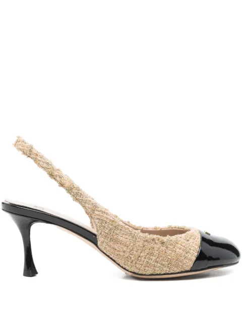 Nº21 panelled slingback pumps Neutrals 25IGPSB010BV1W005