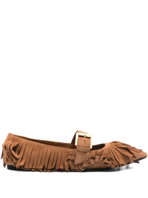 Nº21 fringed buckle-fastening ballet flats Brown 25IGPBL015CA1