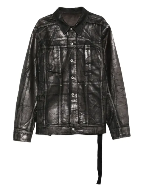 Rick Owens DRKSHDW Jumbo metallic-effect denim jacket Black DU02E7752BZMC