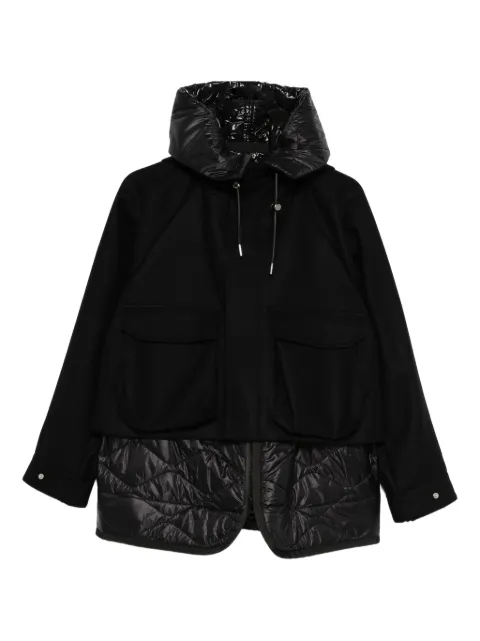 sacai hooded quilted panel jacket Black 2508067