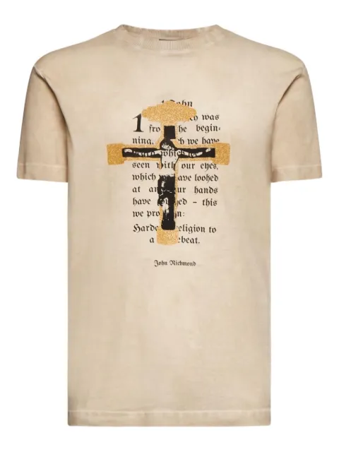 John Richmond graphic-print T-shirt Neutrals RMA25197TS