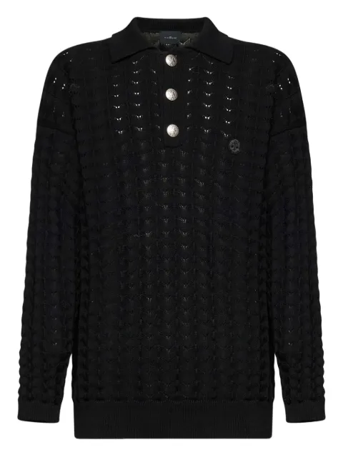 John Richmond knitted polo shirt Black RMA25205MA