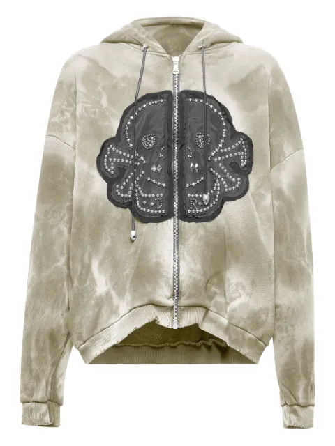 John Richmond skull-appliqué hoodie Neutrals RMA25087FE