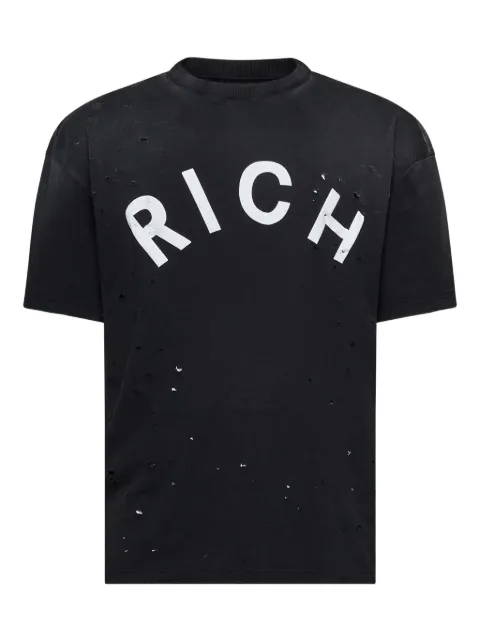 John Richmond printed-logo distressed T-shirt Black RMA25242TS