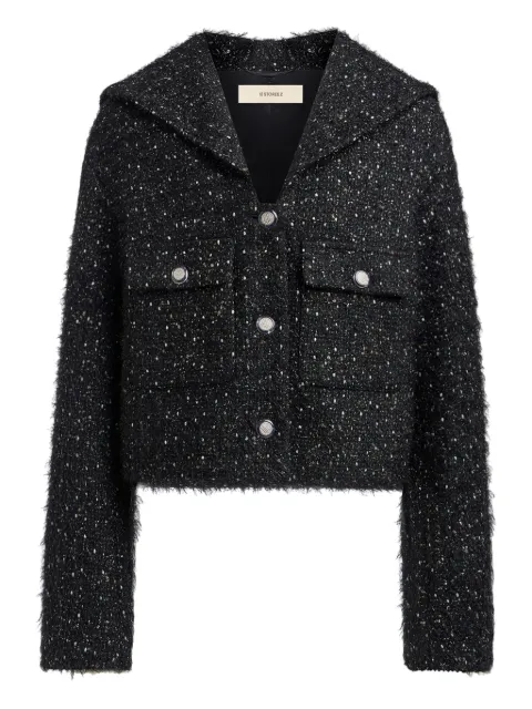 12 STOREEZ tweed blazer Black 130084