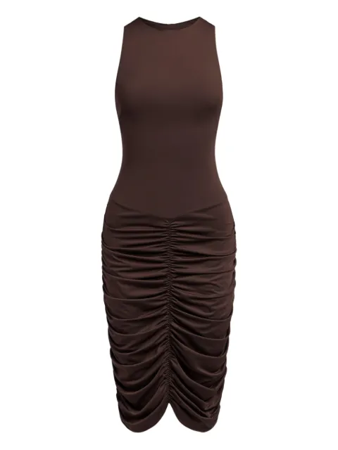 12 STOREEZ ruched dress Brown 132241