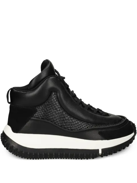 4CCCCEES snakeskin-panel leather sneakers Black 4CS160044