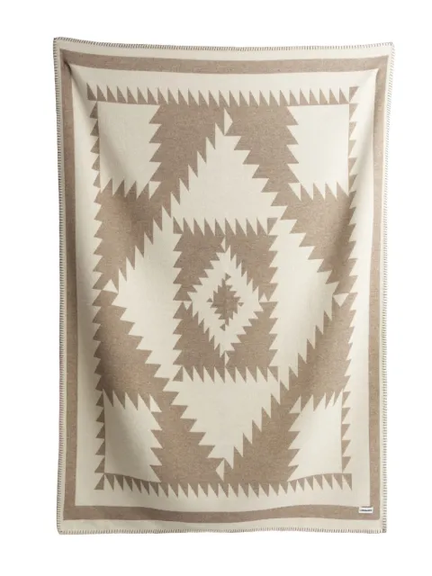 Lagomoro Geco Nut geometric-pattern blanket (200cm x 140cm) Neutrals GECONUT