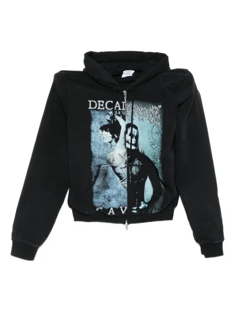 VETEMENTS graphic-print zipped hoodie Black UCF76ZU970BB