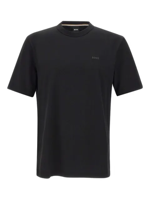 BOSS logo-embroidered crew-neck T-shirt Black 50546404