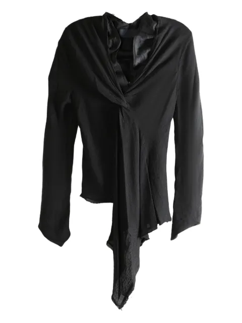 Marc Le Bihan frayed-hem top Black 2650