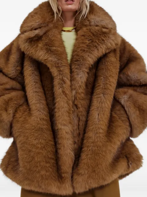 DARKPARK faux-fur oversized coat Brown WOU22FLT08