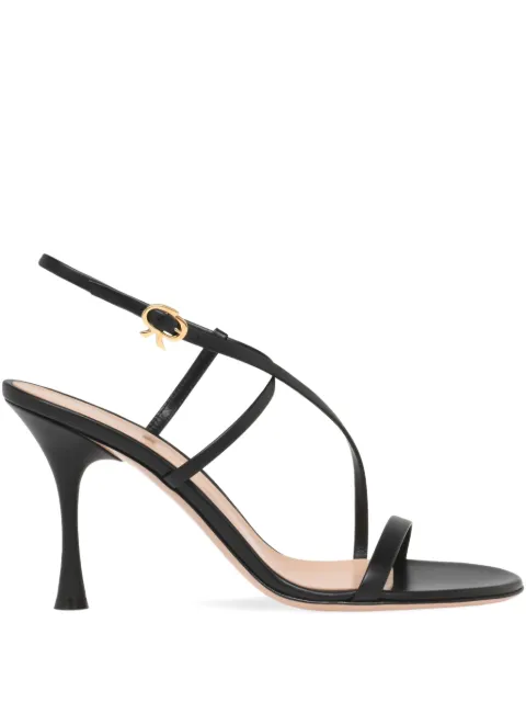Gianvito Rossi 70mm Ascent cross-over sandals Black G3222285LACVGI