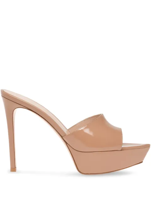 Gianvito Rossi 100mm Dasha platform pointed-toe sandals Brown G1010485RICNUI