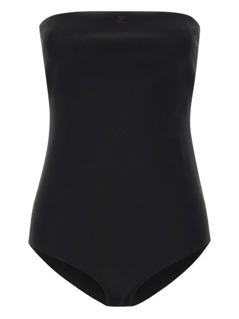 Courrèges logo-embroidered strapless bodysuit Black 425JBD161JS0256BLACK