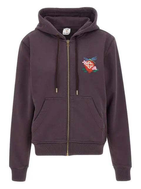 Casablanca embroidered-logo zip-up hoodie Purple WAW25JTP27402