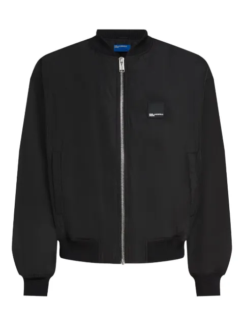 Karl Lagerfeld Jeans zip-up logo-patch bomber jacket Black B1M15015999