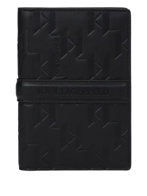 Karl Lagerfeld K/Traveller logo-embossed passport wallet Black B1M32069999