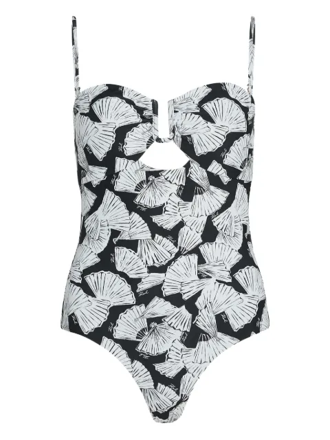 Karl Lagerfeld fan-print swimsuit Black B1W460432HF