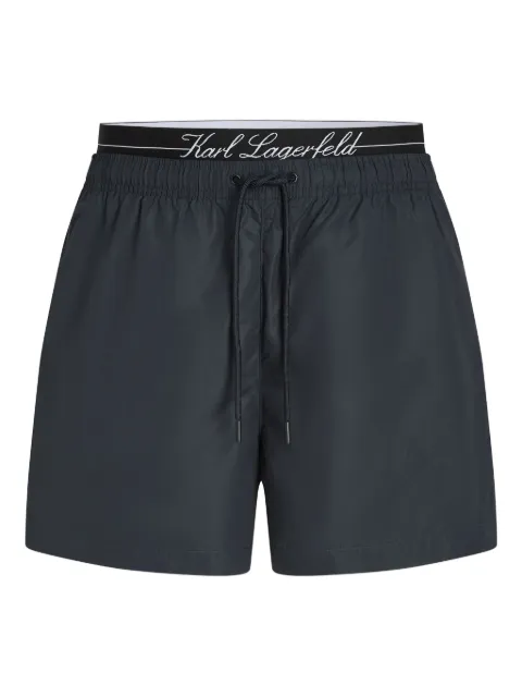 Karl Lagerfeld double-waistband swim shorts Blue B1M460092FM