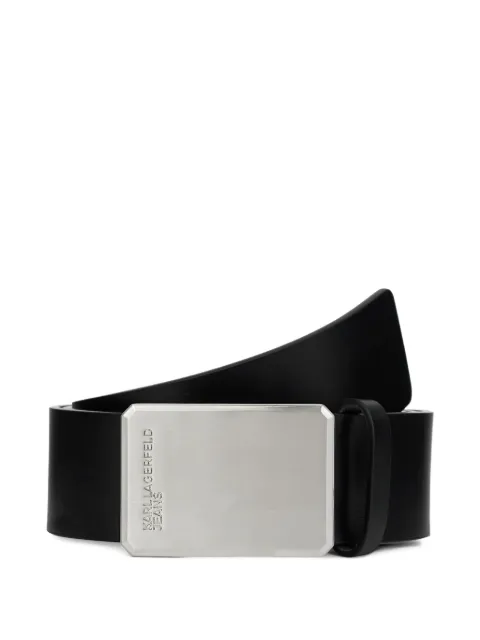 Karl Lagerfeld Jeans logo-engraved leather belt Black B1M33066999