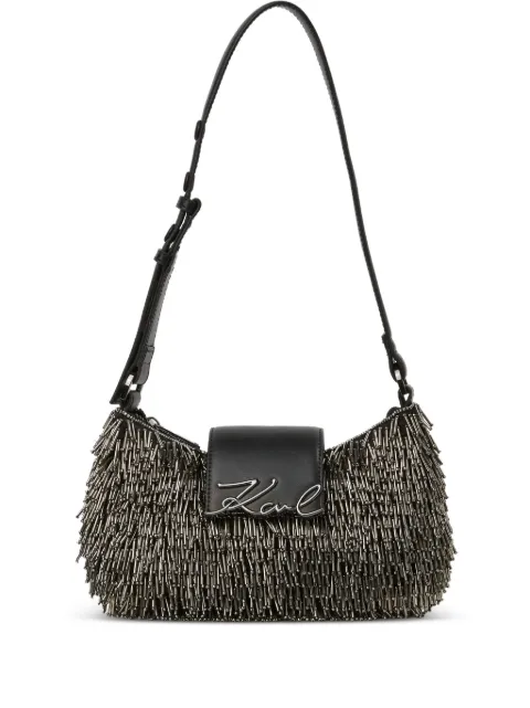 Karl Lagerfeld K/Signature beaded shoulder bag Black B1W301951RC