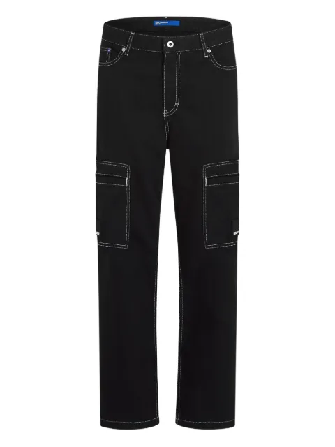 Karl Lagerfeld Jeans contrast-stitching cargo trousers Black B1M10025999